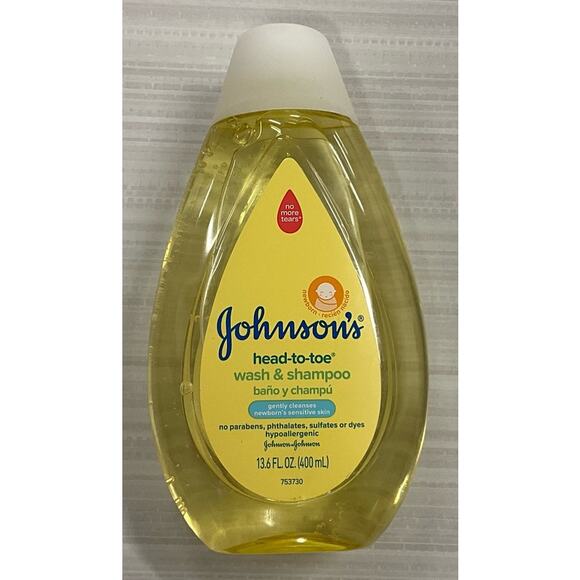 Johnson's Head-Toe Wash & Shampoo No More Tears Gentle Cleanses 13.6FL OZ 400mL - Picture 1 of 6